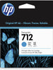 Cartouche d'encre couleur cyan d'origine HP 712 DesignJet 29mL - 3ED67A