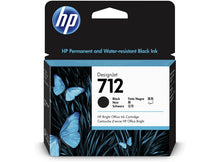 Cartouche d'encre couleur noir d'origine HP 712 DesignJet 80mL - 3ED71A