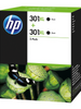 Pack de 2 cartocuhes d'encre - 2 noires d'origine HP 301XL - D8J45AE - Officepartner.fr