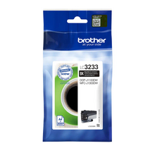 Cartouche d'encre d'origine Brother noir - LC3233BK - Cartouche d'encre LC3233BK Brother originale – Noir - Pack individuel. Imprime jusqu'à 3000 pages. Imprimantes compatibles : Brother DCP-J1100DW, MFC-J1300DW.