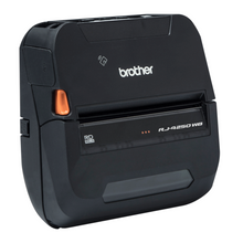 Imprimante  RJ-4250WB mobile Brother thermique Directe. Vitesse jusqu'à 127 mm/sec. Connexions Wi-Fi, Bluetooth, USB 2.0. Certifié IP54 (contre la poussière et l’humidité). Résiste aux chutes jusqu'à 2,1 mètres. Légère et facilement transportable grâce à son clip ceinture fourni et ses nombreux accessoires en option..