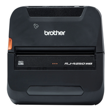 Imprimante  RJ-4250WB mobile Brother thermique Directe. Vitesse jusqu'à 127 mm/sec. Connexions Wi-Fi, Bluetooth, USB 2.0. Certifié IP54 (contre la poussière et l’humidité). Résiste aux chutes jusqu'à 2,1 mètres. Légère et facilement transportable grâce à son clip ceinture fourni et ses nombreux accessoires en option..