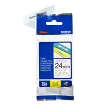 Cassette originale à ruban pour étiqueteuse Brother 24mm noir sur transparent - TZe-151