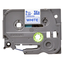 Cassette originale à ruban pour étiqueteuse Brother 9mm bleu sur blanc - TZe-223