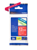Cassette originale à ruban pour étiqueteuse Brother 12mm blanc sur rouge - TZe-435