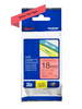 Cassette originale à ruban pour étiqueteuse Brother 18mm noir sur rouge - TZe-441