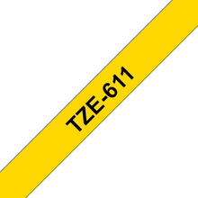 Cassette originale à ruban pour étiqueteuse Brother 6mm noir sur jaune - TZe-611