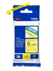 Cassette originale à ruban pour étiqueteuse Brother 6mm noir sur jaune - TZe-611