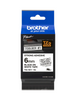 Cassette originale à ruban pour étiqueteuse Brother 6mm noir sur blanc - TZe-S211