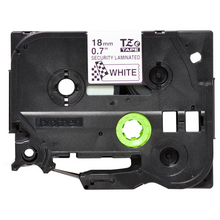 Cassette originale à ruban pour étiqueteuse Brother 18mm noir sur blanc - TZe-SE4