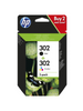 Pack 2 cartouches d'encre - 1 noire et 1 couleur d'origine HP 302 - X4D37AE - Officepartner.fr